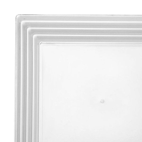 Smarty Had A Party 12" x 12" Clear Square with Groove Rim Plastic Serving Trays (24 Trays), 24PK 7925-CASE